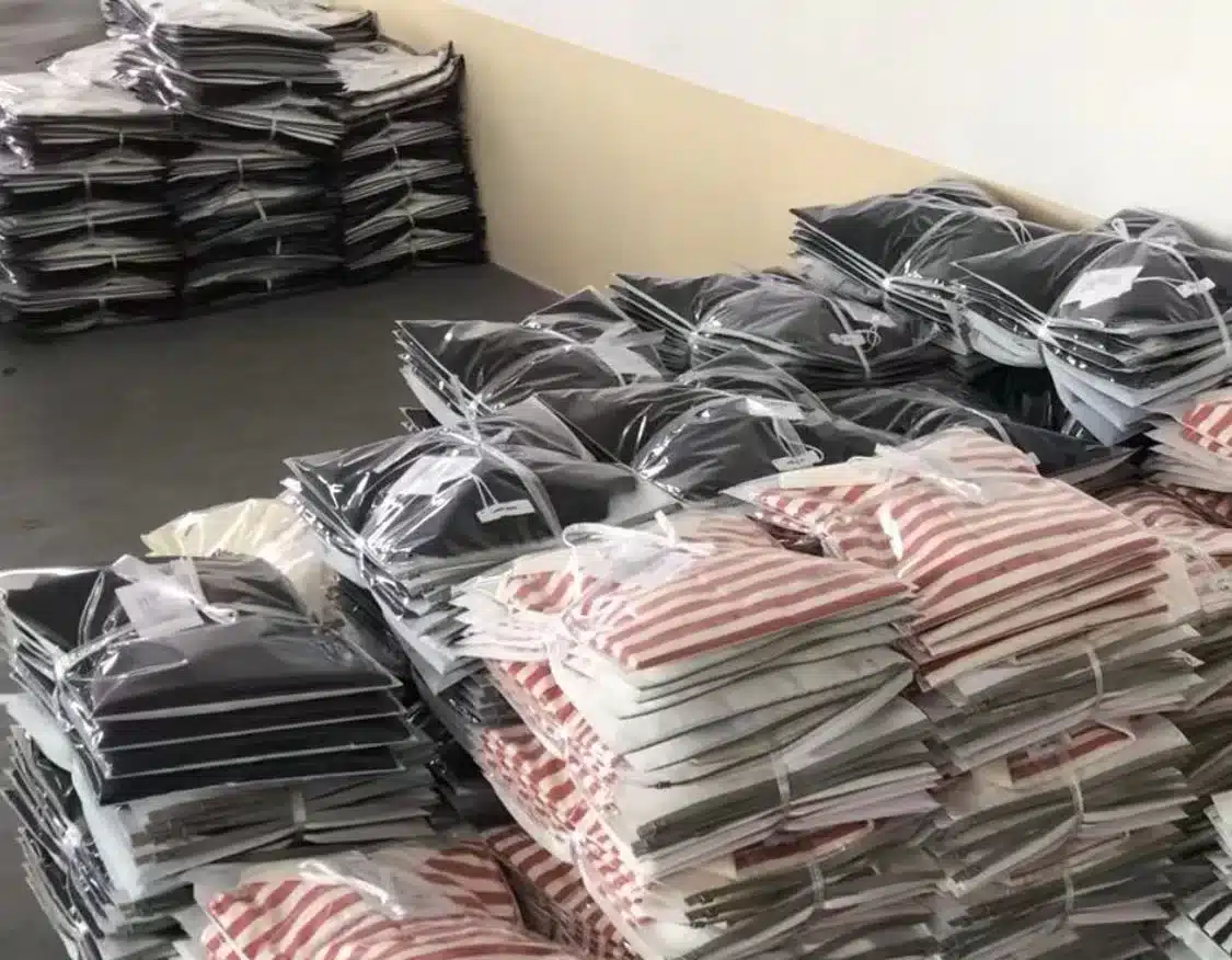 packed orders placed in room