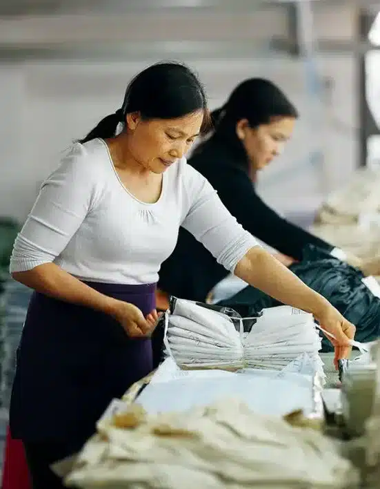A female packing orders